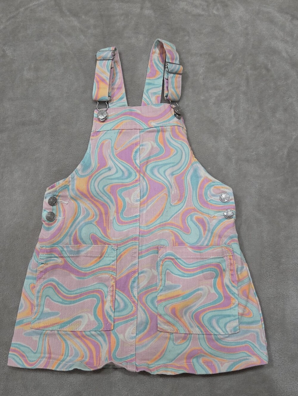 Fabkids Tie Dye Overall Denim Dress